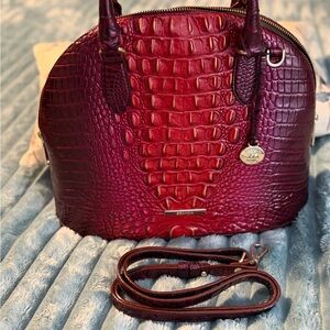 Brahmin Georgiana Ruby Croc-Embossed Dome Satchel